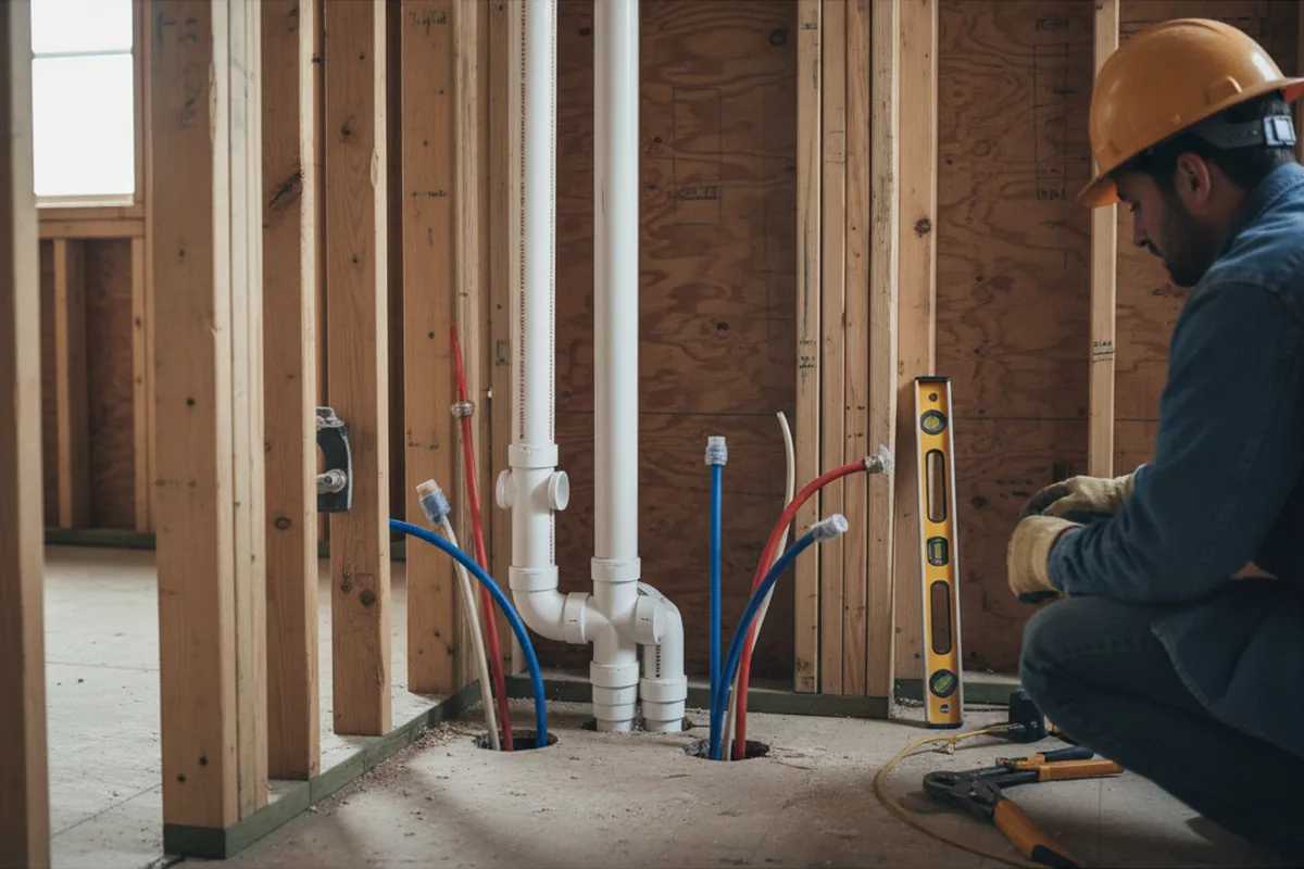 Drain and supply rough-in during Drain Cleaning in Durant